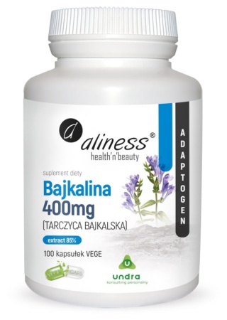 Aliness,Bajkalina Extract 85% 400mgx100Vege caps.