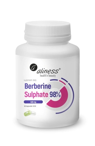 Aliness, Berberine Sulphate 98% 400mg x 60 Vege caps.