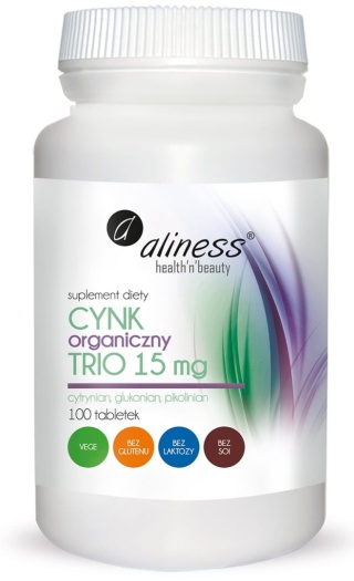 Aliness, Cynk Organiczny Trio 15 mg, 100 tab.