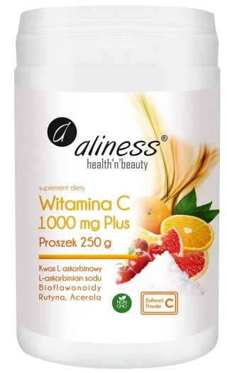 Aliness, Witamina C 1000 mg Buforowana PLUS x 250 g proszek