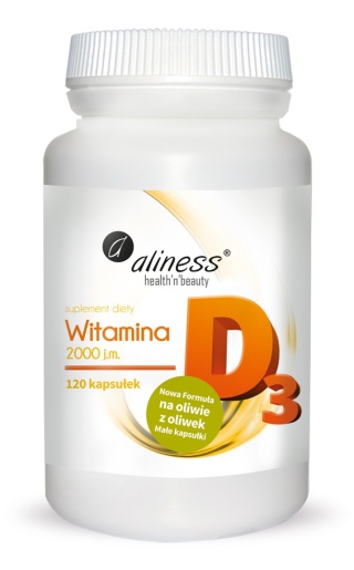 Aliness, Witamina D3 2000IU, 120 kaps.