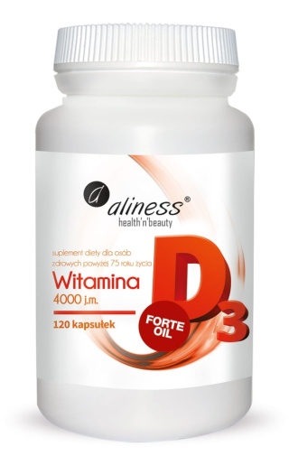 Aliness, Witamina D3 Forte Oil 4000 j.m., 120 caps
