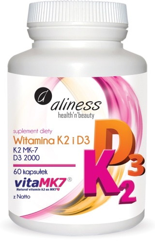 Aliness, Witamina K2 i D3, 100 mcg, 60 kaps.