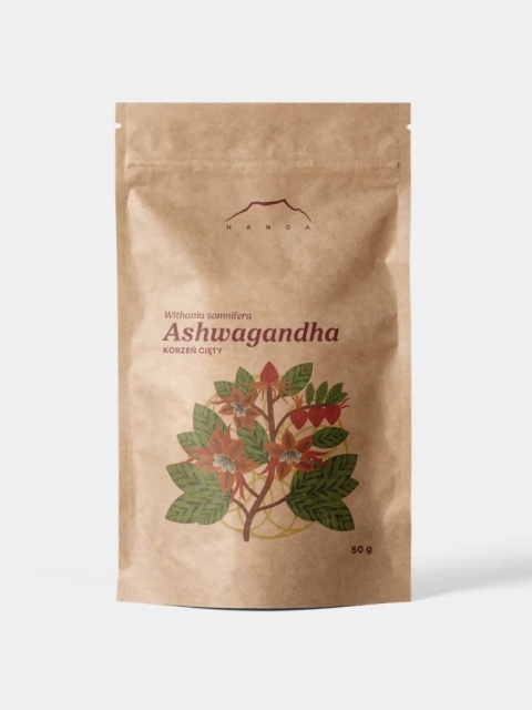 Nanga Ashwagandha 50 g – suszony korzeń witanii ospałej, tradycyjny surowiec zielarski do naparów i mieszanek