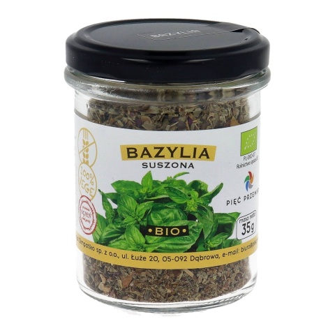 Bazylia suszona BIO 35 g – ekologiczna przyprawa bez dodatków, naturalna bazylia z certyfikatem organicznym Bazylia suszona BIO 35 g – ekologiczna przyprawa bez dodatków, naturalna bazylia z certyfikatem organicznym