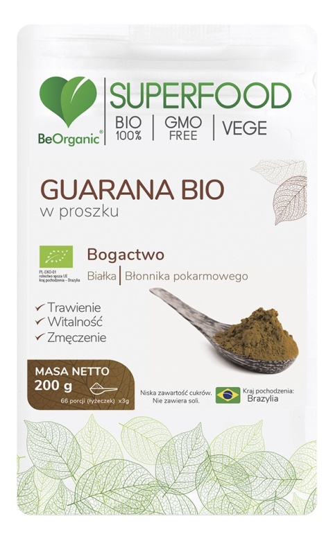 BeOrganic, Guarana BIO w proszku 200g BeOrganic, Guarana BIO w proszku 200g