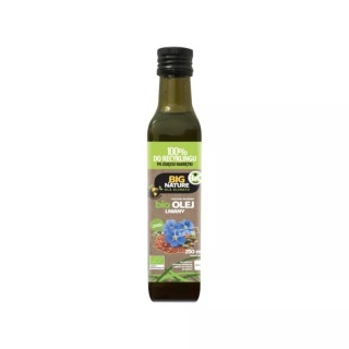 Big Nature Olej Lniany BIO 250 ml – tłoczony na zimno, z ekologicznych nasion lnu