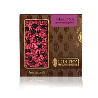 Cortez Czekolada Mleczna z jagodami i malinami 85 g
