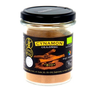 Cynamon cejloński bezglutenowy BIO 75 g - Pięć Przemian