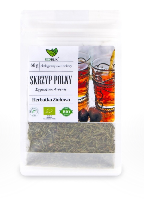 Skrzyp polny EKO 60 g EcoBlik – suszone ziele BIO, tradycyjnie wykorzystywane w zielarstwie i naturalnych naparach ziołowych