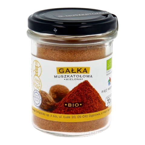 Gałka muszkatołowa mielona – aromatyczna przyprawa rozgrzewająca, zgodna z kuchnią pięciu przemian, o słodko-korzennym smaku Gałka muszkatołowa mielona – aromatyczna przyprawa rozgrzewająca, zgodna z kuchnią pięciu przemian, o słodko-korzennym smaku