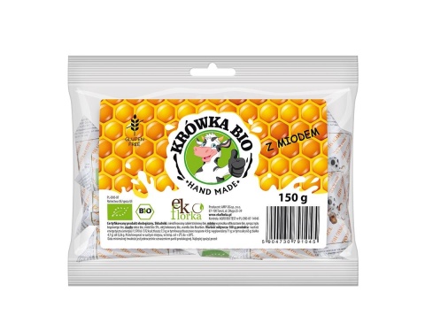 Krówka miodowa Eco Florka – naturalny cukierek ręcznie zawijany w papier, bez konserwantów, z dodatkiem miodu i mleka