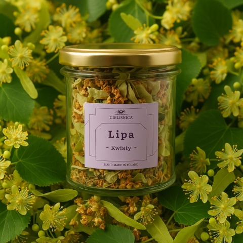 Manufaktura Cieleśnica Lipa kwiat susz 20 g – naturalny susz kwiatów lipy, tradycyjny surowiec zielarski do naparów