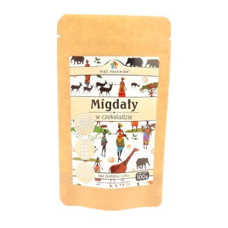 Migdały w czekoladzie bez cukru 100 g - Pięć Przemian