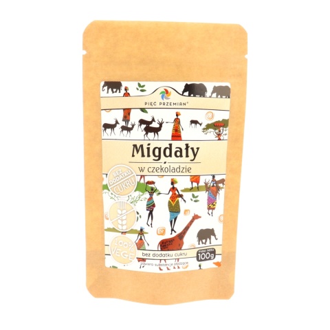 Migdały w czekoladzie bez cukru 100 g - Pięć Przemian