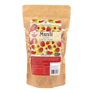 Musli malina z morwą bezglutenowe 500 g - Pięć Przemian