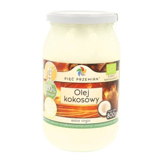 Olej kokosowy BIO extra virgin 800 g- Pięć Przemian
