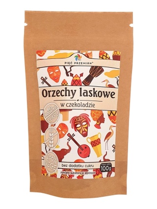 Orzechy laskowe w czekoladzie bez cukru 100 g-Pięć Przemian