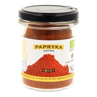 Papryka ostra mielona bezglutenowa BIO 75g - Pięć Przemian