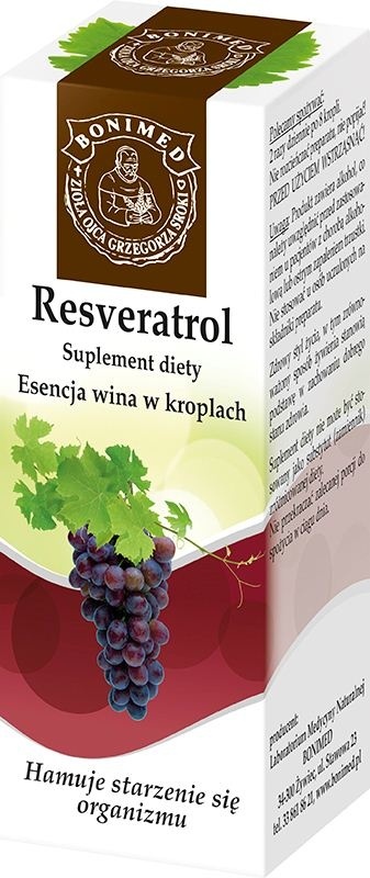 Resveratrol 20 ml BONIMED – suplement diety w kroplach, naturalny ekstrakt roślinny w płynnej formie, wygodna aplikacja